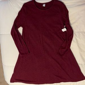 NWT Old navy burgundy long sleeve dress